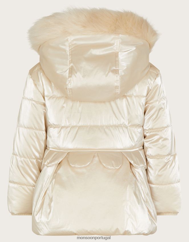 roupas casaco acolchoado peplum para bebê Monsoon garota naturais (champanhe) RPLH8F2077