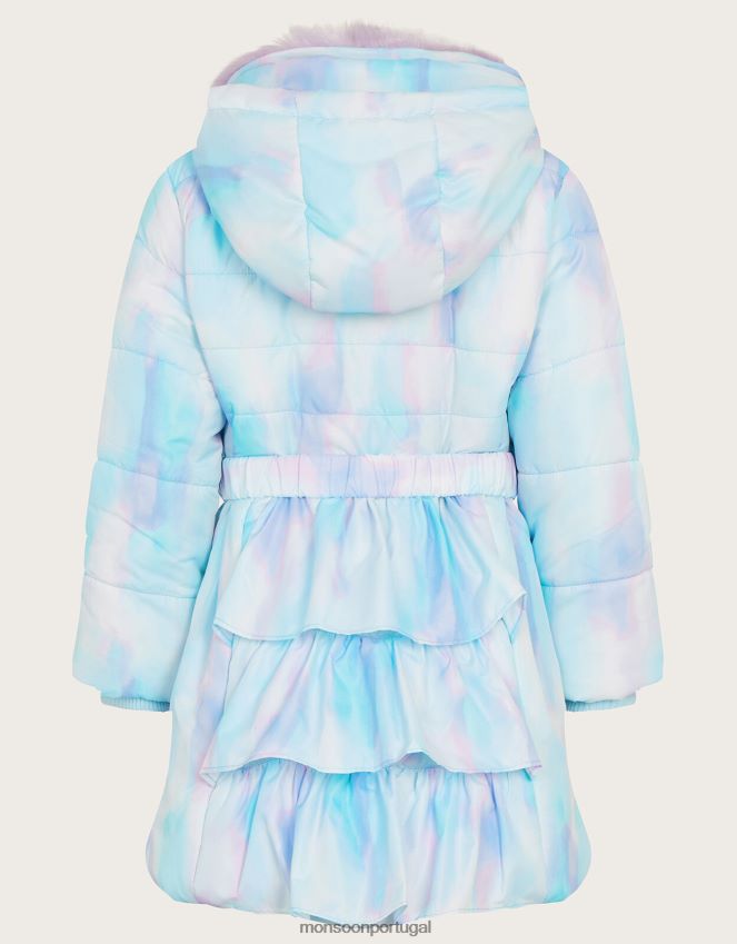 roupas casaco acolchoado unicórnio aquarela Monsoon garota marfim RPLH8F1729