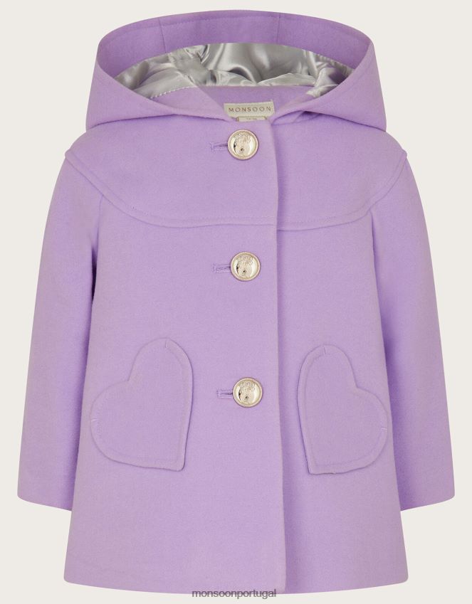 roupas casaco de bolso de coração de bebê Monsoon garota roxo (lilás) RPLH8F2082