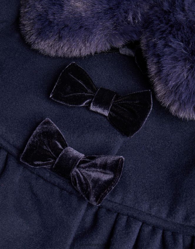 roupas casaco de laço triplo bebê Monsoon garota azul-marinho) RPLH8F2065