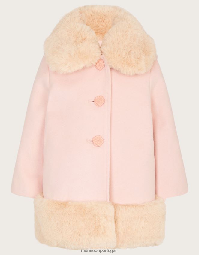 roupas casaco de pele de bebê Monsoon garota rosa (rosa claro) RPLH8F2073