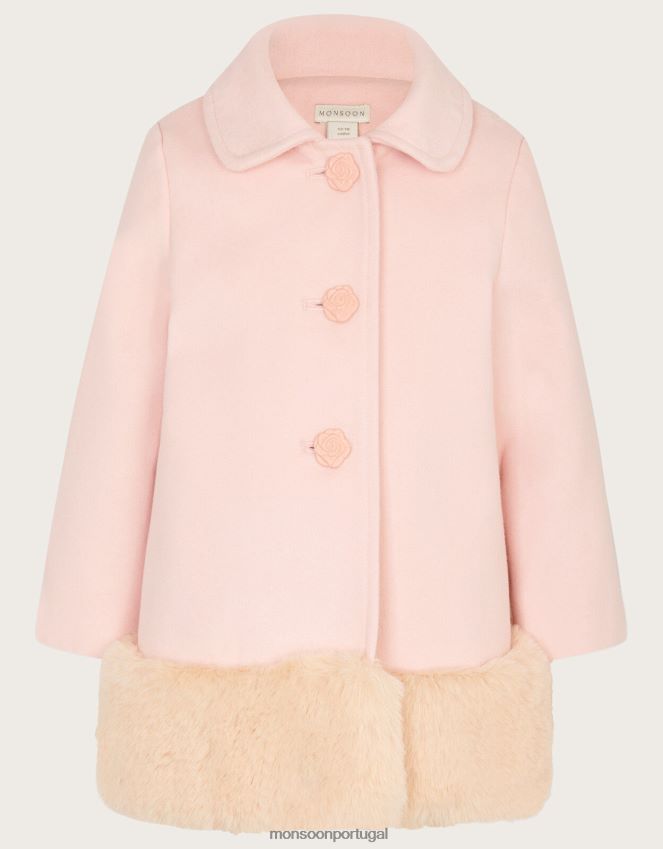 roupas casaco de pele de bebê Monsoon garota rosa (rosa claro) RPLH8F2073