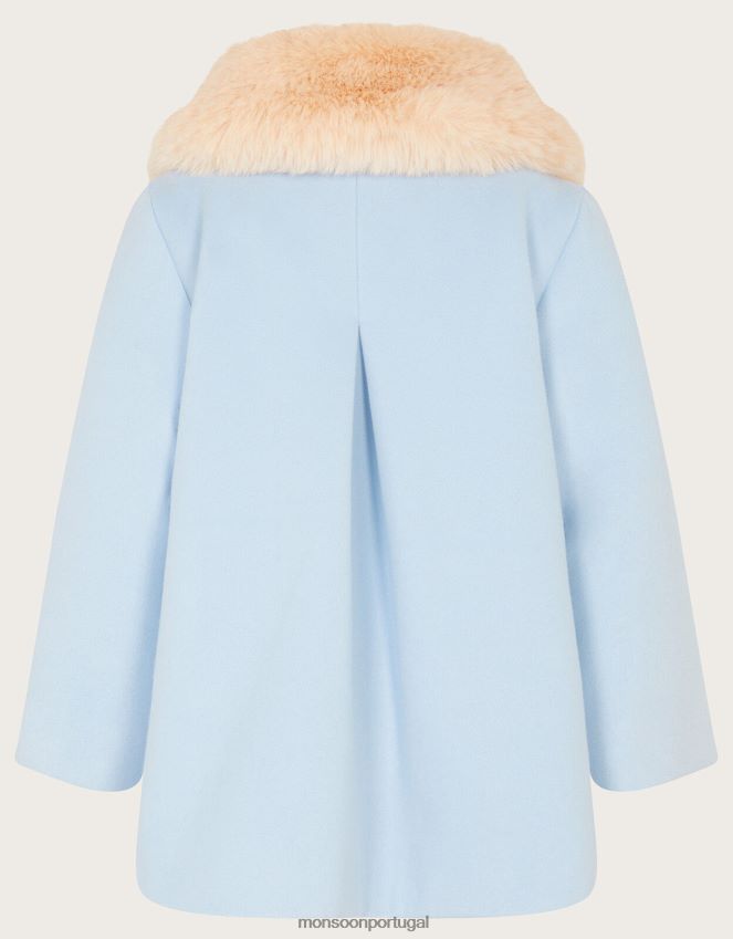 roupas casaco de pele sintética com laço para bebê Monsoon garota azul (azul claro) RPLH8F2062