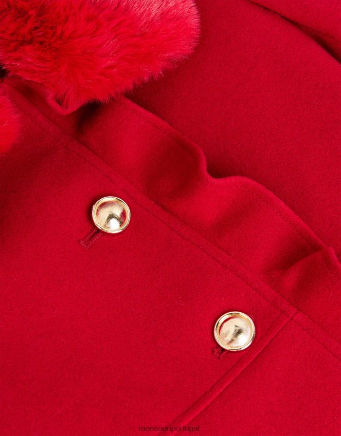 roupas casaco inteligente com babados Monsoon garota vermelho RPLH8F1716