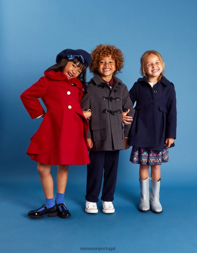 roupas casaco inteligente com saia rodada Monsoon garota vermelho RPLH8F1627