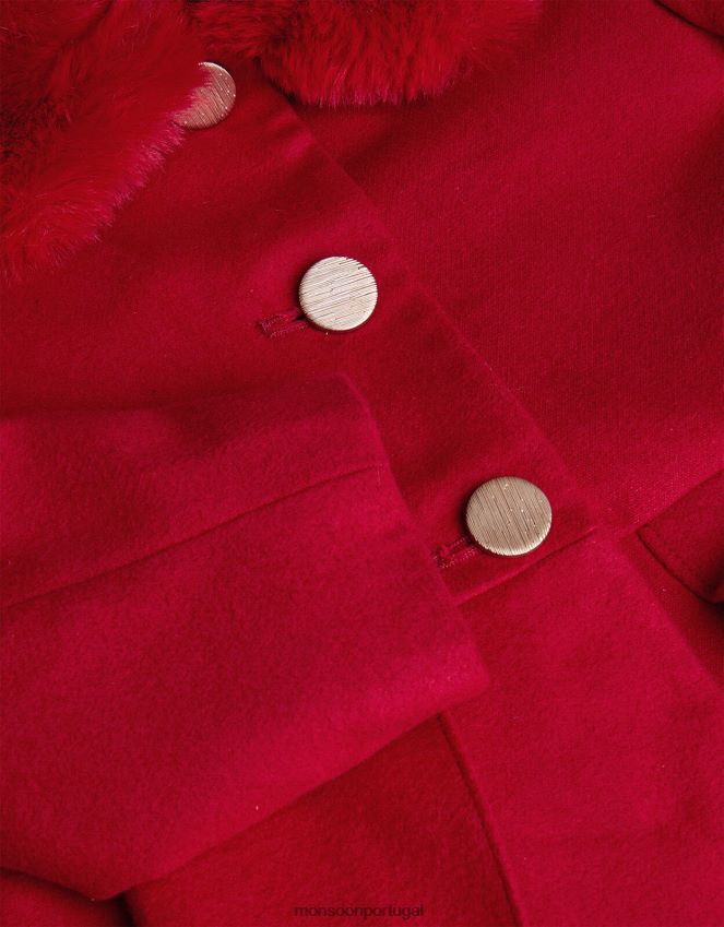 roupas casaco inteligente com saia rodada Monsoon garota vermelho RPLH8F1627
