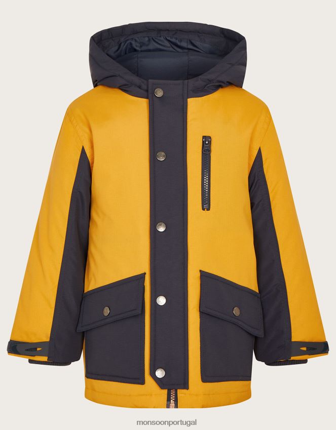 roupas casaco parka com capuz contrastante Monsoon garoto amarelo (mostarda) RPLH8F2222