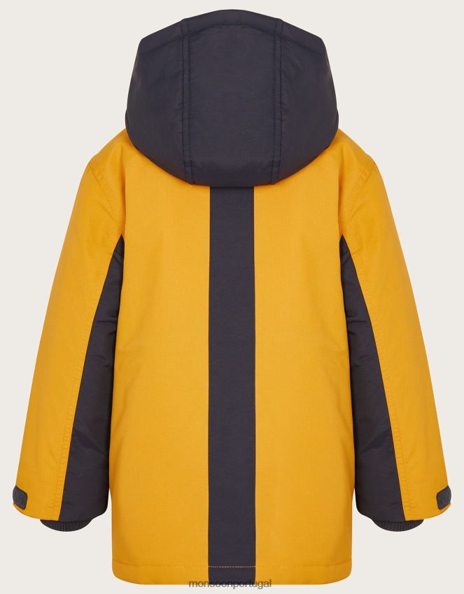roupas casaco parka com capuz contrastante Monsoon garoto amarelo (mostarda) RPLH8F2222