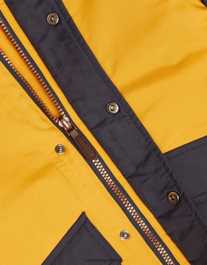 roupas casaco parka com capuz contrastante Monsoon garoto amarelo (mostarda) RPLH8F2222