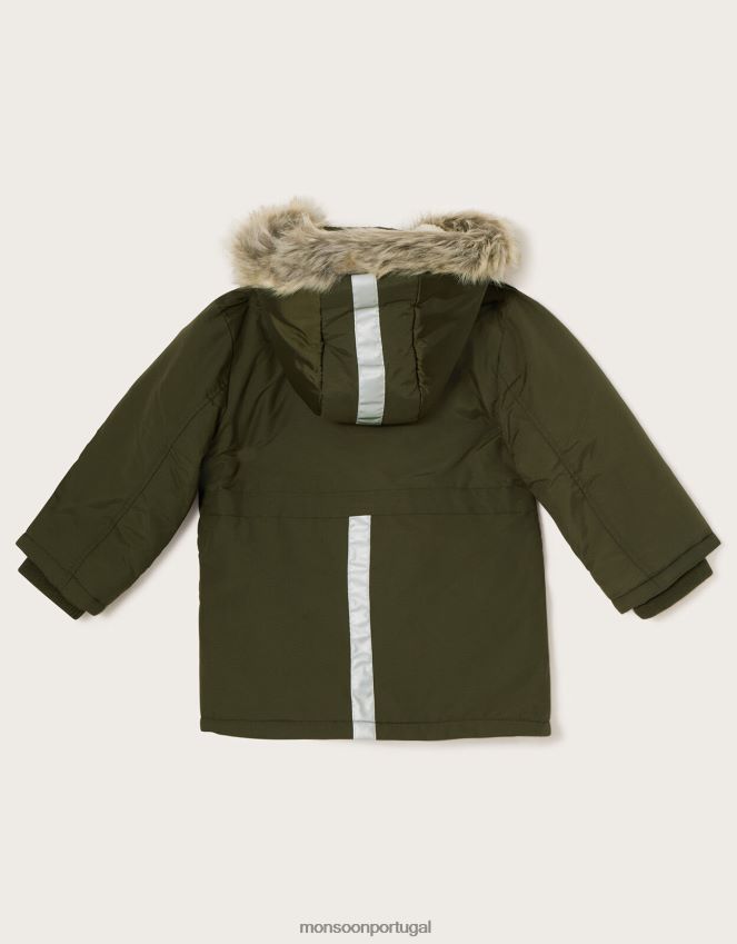 roupas casaco parka com capuz refletivo Monsoon garoto verde (cáqui) RPLH8F2223