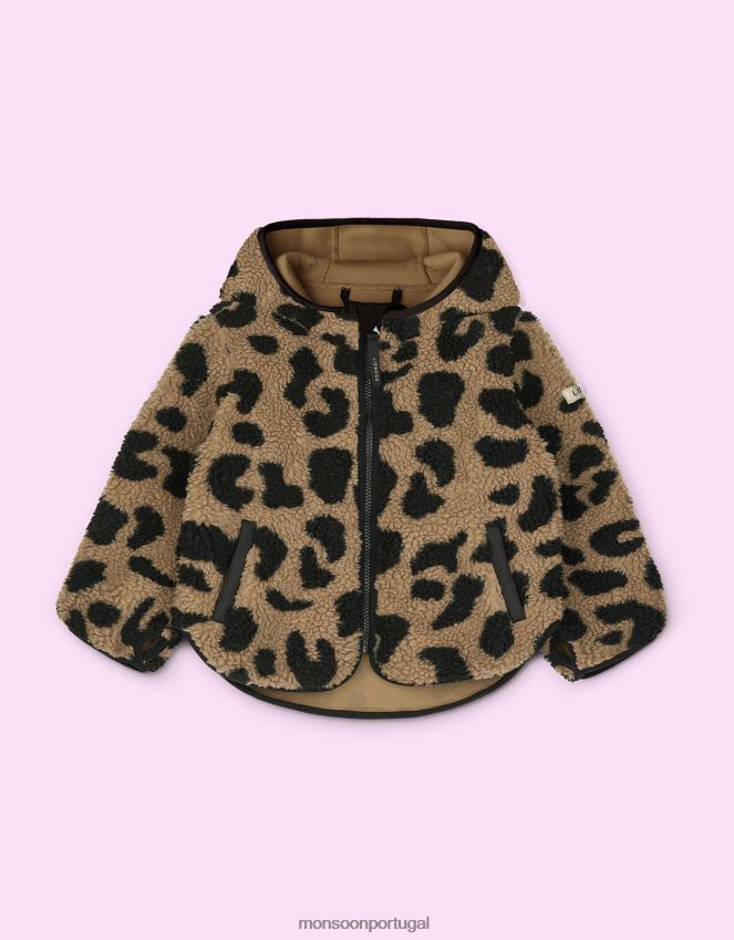 roupas jaqueta com capuz liewood mara Monsoon crianças marrom RPLH8F1916