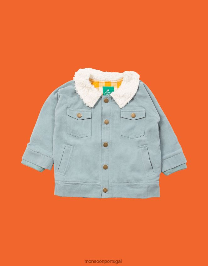 roupas jaqueta de aventura com gola sherpa little green radicais Monsoon crianças azul (azul claro) RPLH8F1952