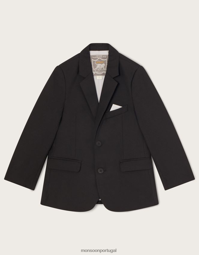 roupas blazer de terno inteligente andrew Monsoon garoto preto RPLH8F2255