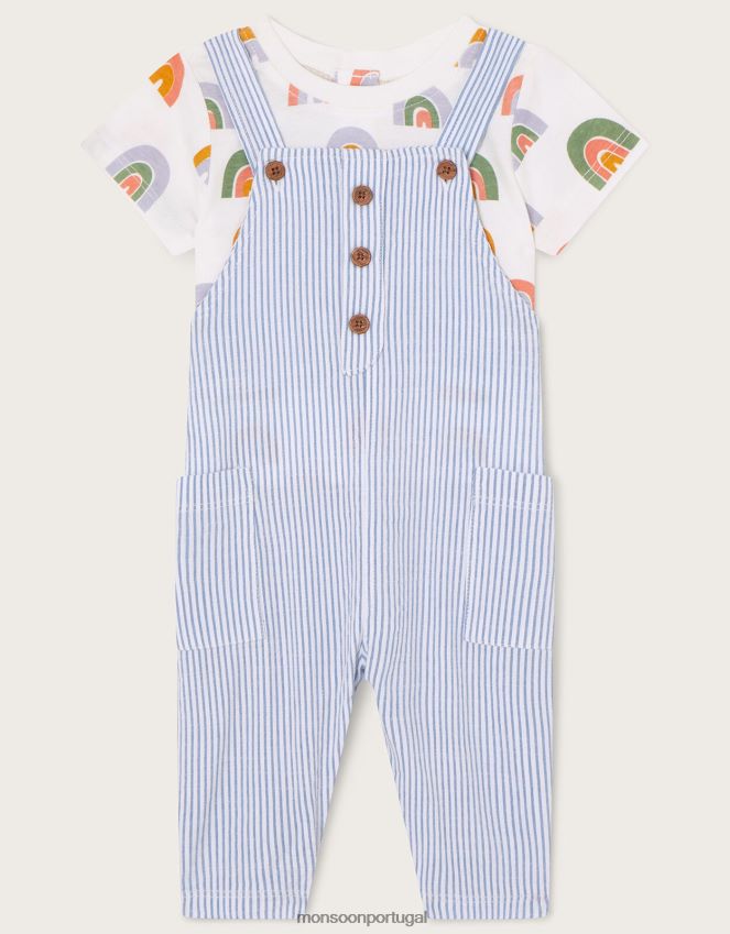 roupas camiseta arco-íris recém-nascido macacão listrado Monsoon crianças multi RPLH8F2279