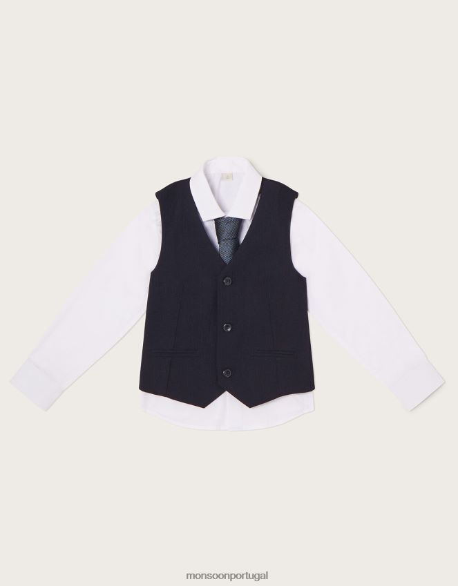roupas conjunto callum 3 peças colete e camisa Monsoon garoto azul-marinho) RPLH8F2265