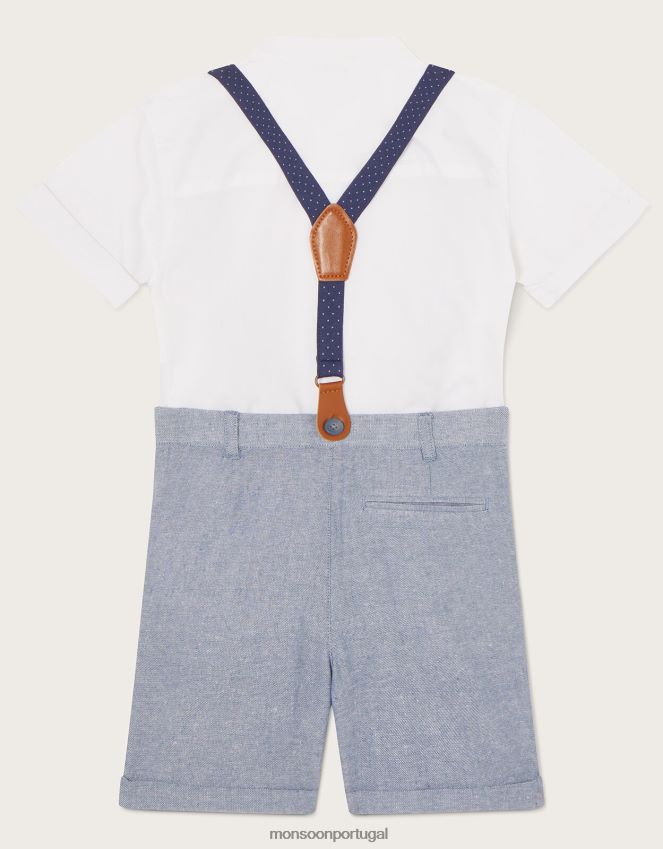 roupas conjunto de suspensórios e shorts de três peças nathan Monsoon garoto azul RPLH8F2256