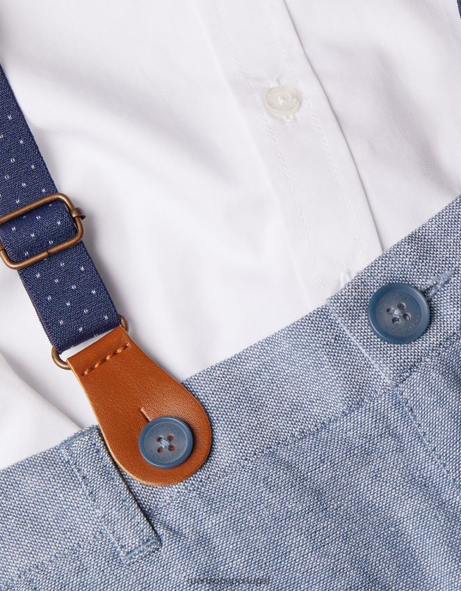 roupas conjunto de suspensórios e shorts de três peças nathan Monsoon garoto azul RPLH8F2256