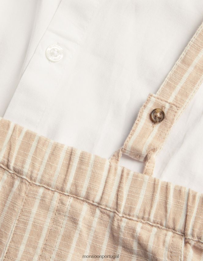 roupas conjunto de suspensórios sammy stripe recém-nascido Monsoon crianças Pedra natural) RPLH8F2284