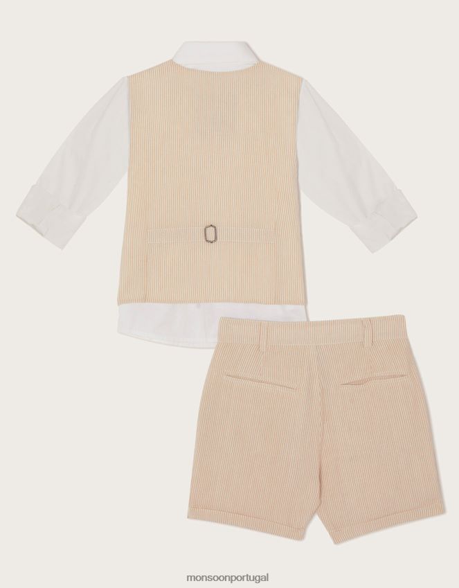 roupas terno cooper de três peças com shorts Monsoon garoto Pedra natural) RPLH8F2285