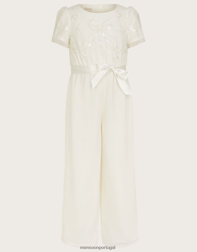 roupas macacão de dama de honra tula Monsoon garota marfim RPLH8F1910