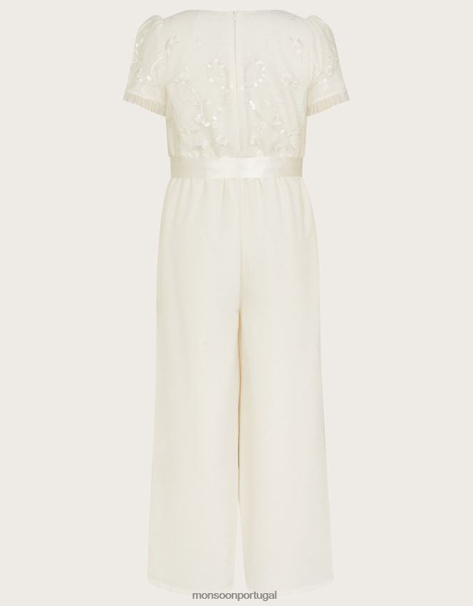 roupas macacão de dama de honra tula Monsoon garota marfim RPLH8F1910