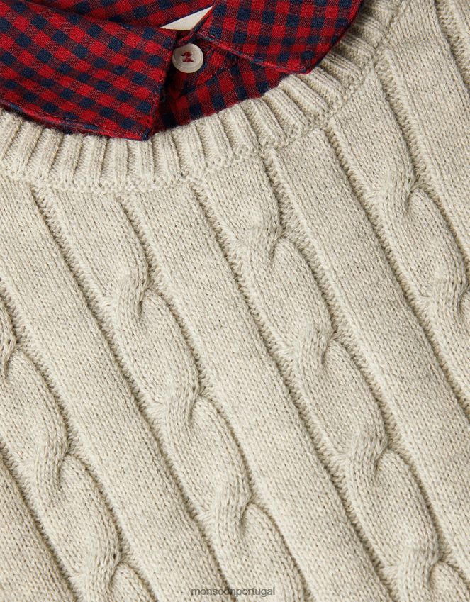 roupas Suéter 2 em 1 e camisa de algodão Monsoon garoto cinza RPLH8F2238