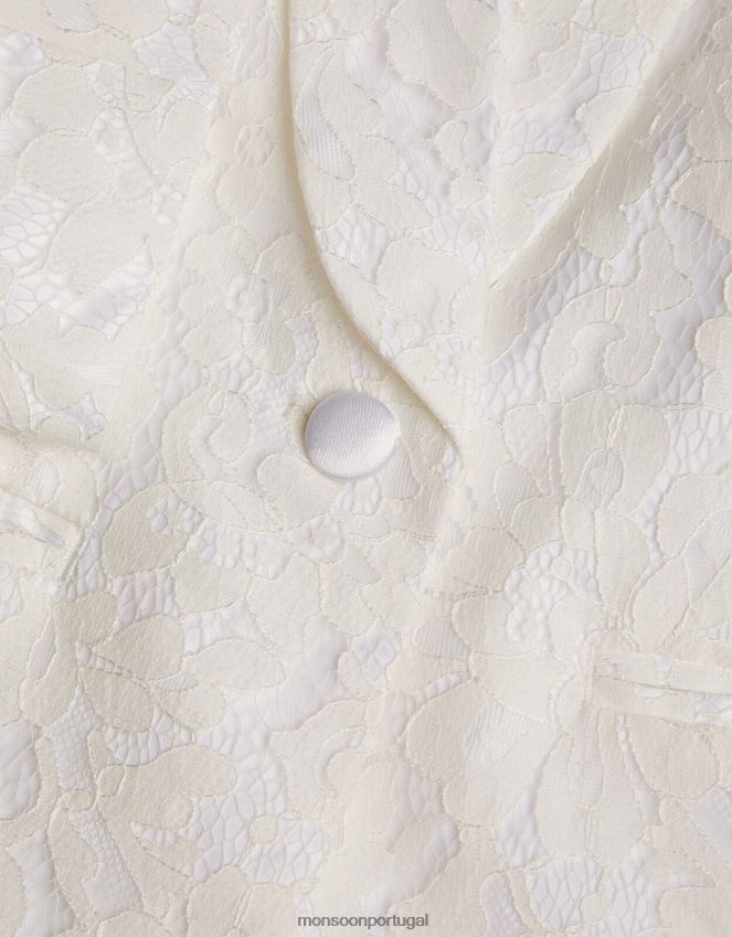roupas blazer de dama de honra de renda brea Monsoon garota marfim RPLH8F1783