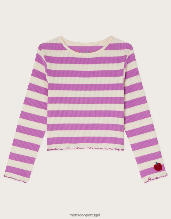 roupas blusa de moletom cropped Monsoon crianças roxo RPLH8F2048