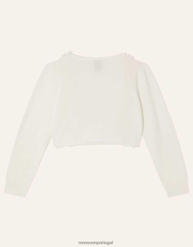 roupas cardigã de flor 3d da flora do bebê Monsoon garota marfim RPLH8F2186