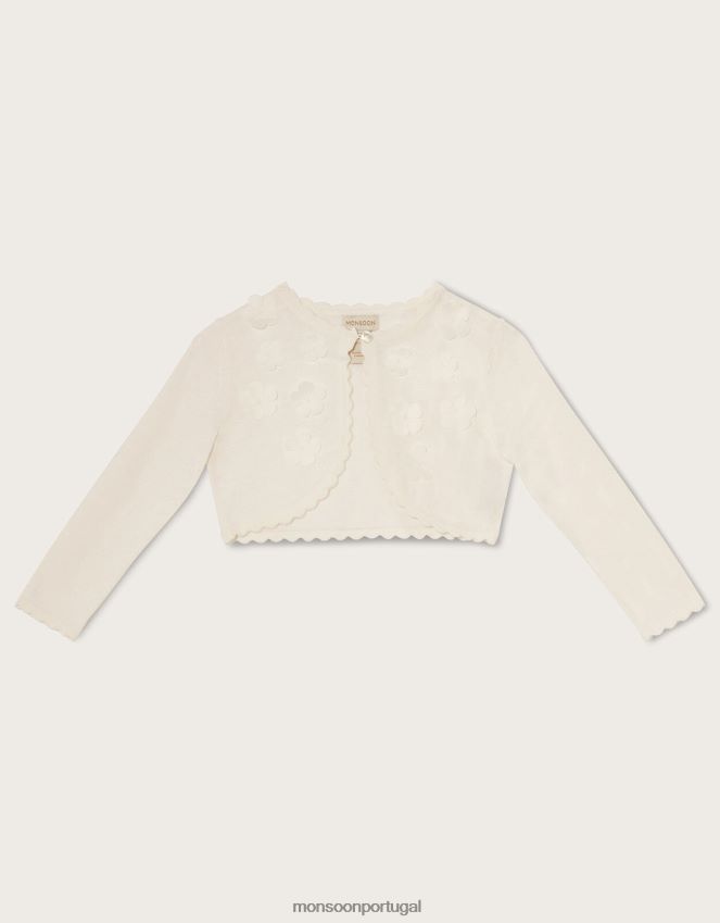 roupas cardigã de pétalas 3d para bebê Monsoon garota marfim RPLH8F2053