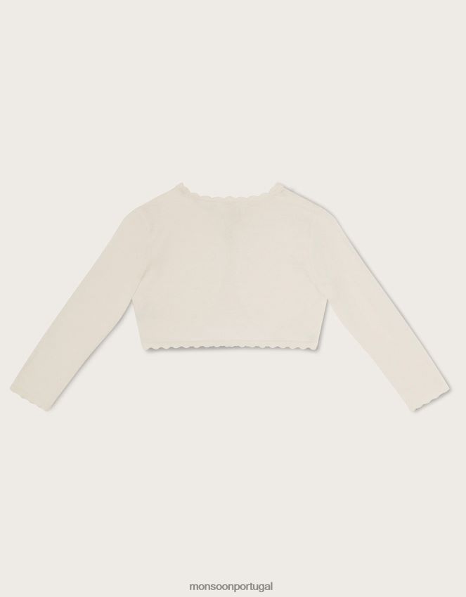 roupas cardigã de pétalas 3d para bebê Monsoon garota marfim RPLH8F2053