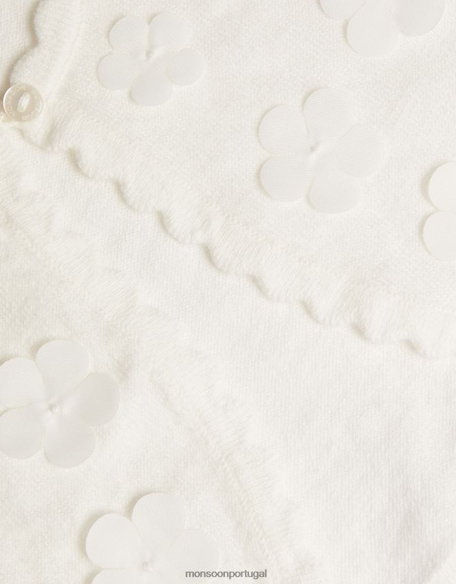 roupas cardigã de pétalas 3d para bebê Monsoon garota marfim RPLH8F2140