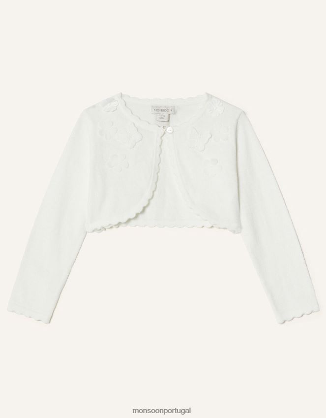 roupas cardigã de pétalas 3d para bebê Monsoon garota marfim RPLH8F2143
