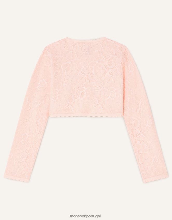 roupas cardigã de renda Monsoon garota rosa RPLH8F1866