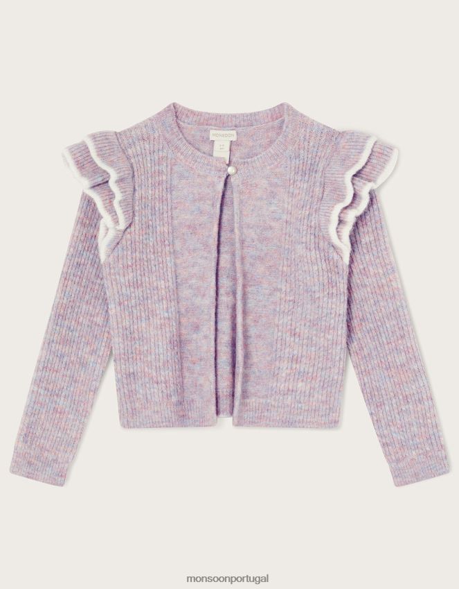 roupas cardigan bolero com babado duplo Monsoon crianças rosa RPLH8F1933