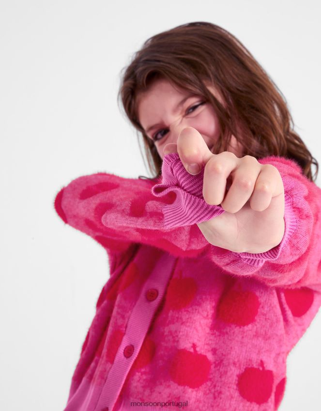 roupas cardigan de malha de maçã Monsoon garota vermelho RPLH8F1591