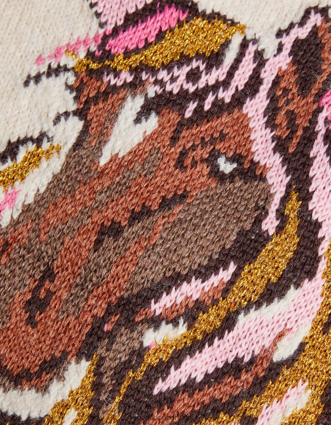 roupas cardigan intarsia cavalo com decote em V Monsoon crianças camelo (aveia) RPLH8F1996