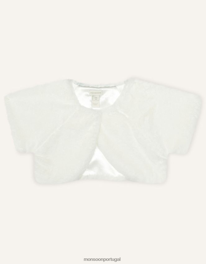 roupas encolher de ombros de pele falsa Monsoon garota marfim RPLH8F1926