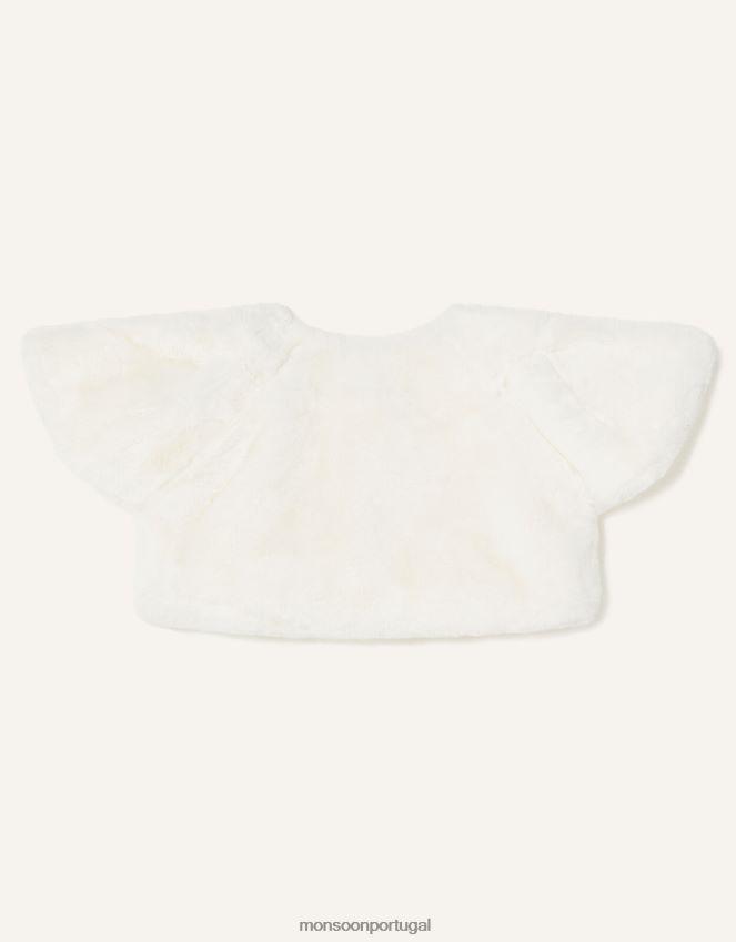 roupas encolher de ombros de pele sintética para bebê Monsoon garota marfim RPLH8F2156