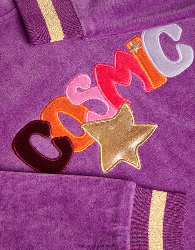 roupas jaqueta bomber com zíper em veludo cósmico Monsoon garota roxo RPLH8F1704