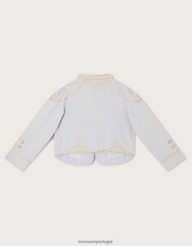 roupas jaqueta de baterista trançada da terra das maravilhas Monsoon garota cinza RPLH8F1825