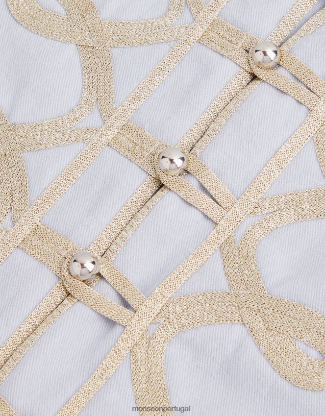 roupas jaqueta de baterista trançada da terra das maravilhas Monsoon garota cinza RPLH8F1825