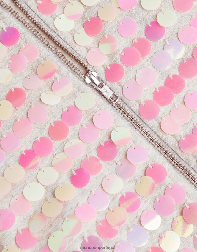 roupas moletom com lantejoulas Monsoon garota cinza RPLH8F1746