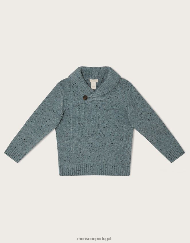 roupas suéter com gola xale Monsoon garoto verde RPLH8F2240