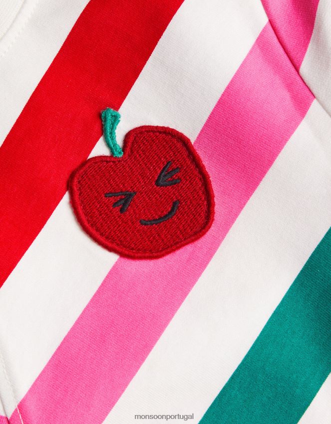 roupas suéter de gola redonda com listras arco-íris Monsoon garota azul RPLH8F1645