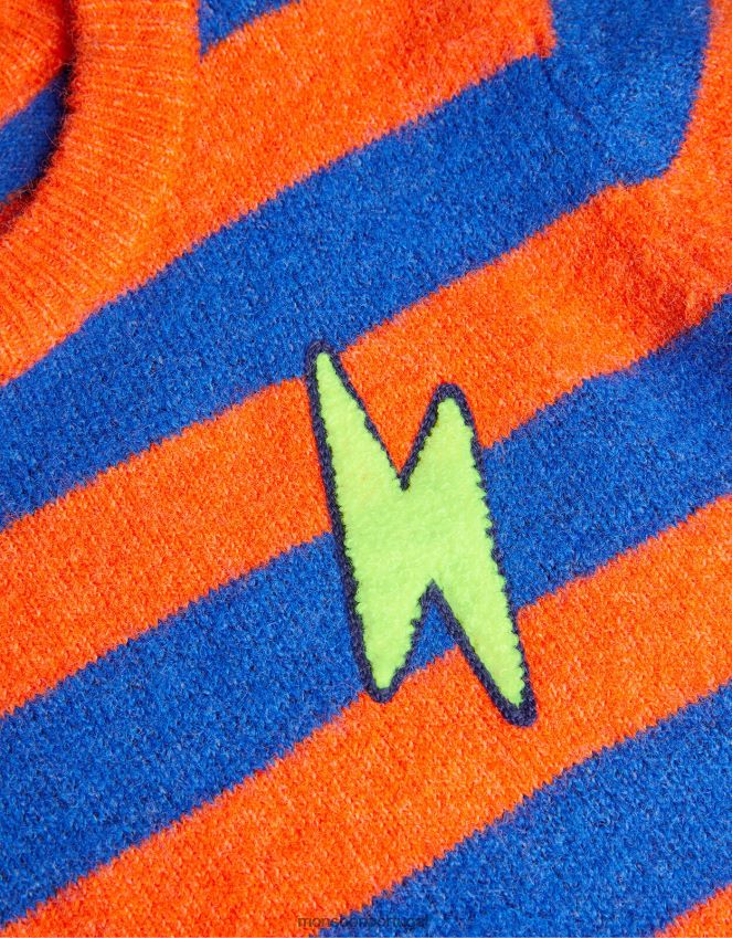 roupas suéter de tricô listrado Monsoon garoto laranja RPLH8F2200