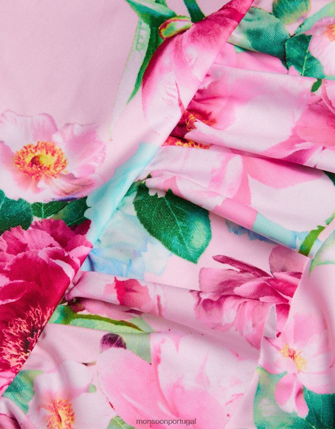 roupas Fato de banho para bebé com saia floral e proteção upf50+ Monsoon crianças rosa (rosa claro) RPLH8F2151