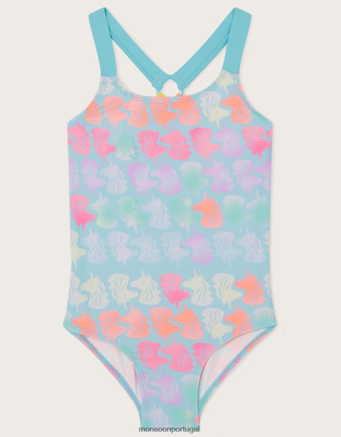 roupas cabeças de unicórnio com alça nas costas Monsoon garota azul (turquesa) RPLH8F1610