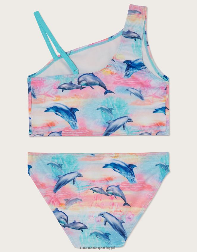roupas conjunto de tankini de golfinho de praia colaboração wwf-uk Monsoon garota multi RPLH8F1819
