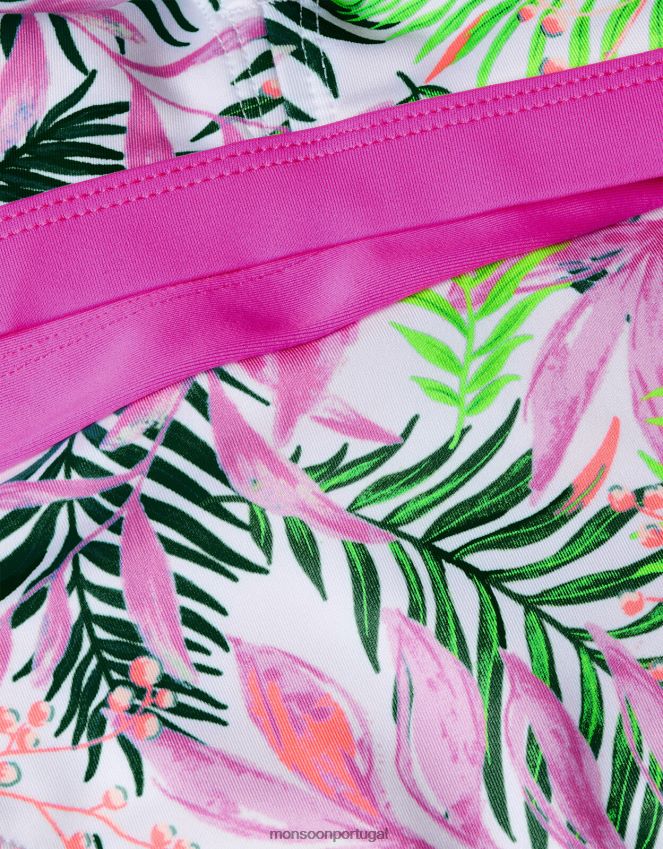 roupas lindo conjunto de biquíni triangular com palma Monsoon garota marfim RPLH8F1957